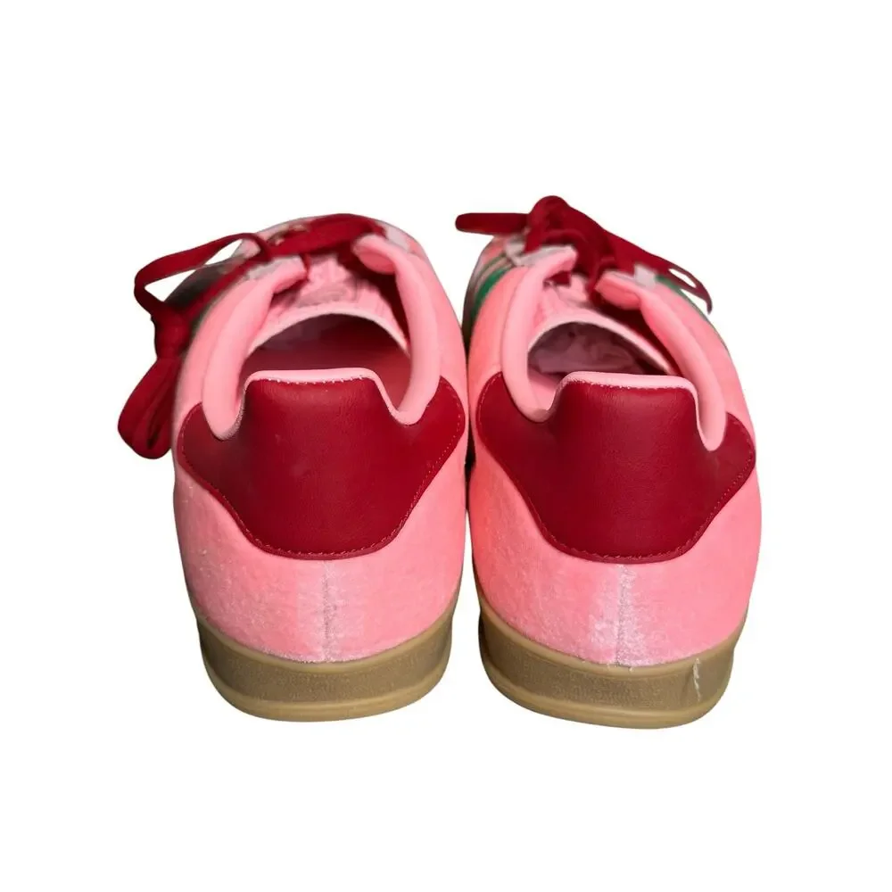 Adidas Gazelle Indoor Velvet Glow Pink Green Gum Sneakers Women’s Size 10 NWT - Picture 3 of 8